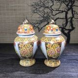  Cặp Choé Gốm Sứ Họa Tiết Hoa Chim Tàu Xưa Vẽ Tay BKCECN-10648 