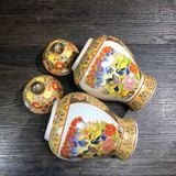  Cặp Choé Gốm Sứ Họa Tiết Hoa Chim Tàu Xưa Vẽ Tay BKCECN-10648 