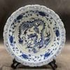  Đĩa Dầm Gốm Cổ Men Lam Vẽ Tay Họa Tiết Long Vân Khinh Vũ BKCECN-10666 