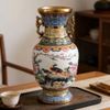  Bình Gốm Sứ Cổ Đa Sắc Hai Tai Vàng Chim Trĩ Mẫu Đơn BKCECN-10671 
