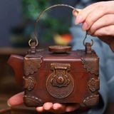  Ấm Tử Sa Vuông Màu Đồng Cổ BKCECN-9418 