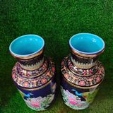  Cặp Lục Bình Gốm Sứ Họa Tiết Chim Công Và Hoa Mẫu Đơn BKCECN-9443 