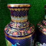  Cặp Lục Bình Gốm Sứ Họa Tiết Chim Công Và Hoa Mẫu Đơn BKCECN-9443 