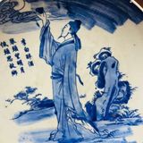  Đĩa Gốm trang trí Vẽ Lam Nhân Vật Ngắm Trăng BKCECN-9479 