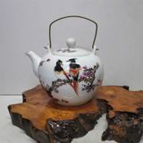  Ấm Trà Gốm Sứ Men Trắng Vẽ Chim Hoa Mai BKCECN-9480 