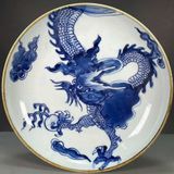  Đĩa Cảnh Vẽ Rồng Men Lam BKCECN-9517 