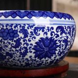  Bát Thả Hoa Minh Đường Tụ Thủy Gốm Sứ Men Trắng Hoa Lam BKCECN-9528 