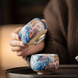  Bộ Ấm Chén Tráng Men Dát Vàng Cao Cấp BKCECN-9568 