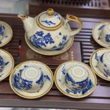  Bộ Ấm Chén Gốm Sứ Sơn Thủy Men Nâu BKCECN-9569 