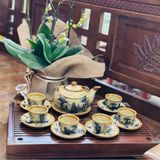  Bộ Ấm Chén Gốm Sứ Bát Tràng Men Vàng Hoài Cổ BKCECN-9570 