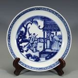  Đĩa Cảnh Gốm Sứ Vẽ Men Lam BKCECN-9600 