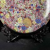  Đĩa Cảnh Trăm Hoa Men Màu Đỏ Son BKCECN-9631 