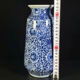  Bình Gốm Sứ Men Lam Hoa Lá Mật Triện Mai Bình BKCECN-9632 