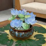  Chậu Hoa Sen Đá Pha Lê Màu Xanh Ngọc BKCECN-9760 