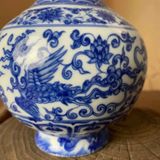  Bình Gốm Sưu Tầm men lam họa tiết Phượng Hoàng BKCECN-9835 