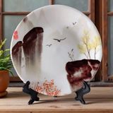  Đĩa Cảnh Gốm Sứ Thủy Mặc Decor BKCECN-9866 