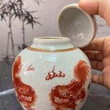  Hũ Sứ Kỳ Lân Men Rạn Cổ Đựng Trà Thuốc BKCECN-9873 