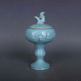  Lư Xông Trầm Gốm Sứ Men Xanh Thiên Thanh Cổ Điển BKCECN-9899 