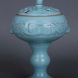  Lư Xông Trầm Gốm Sứ Men Xanh Thiên Thanh Cổ Điển BKCECN-9899 