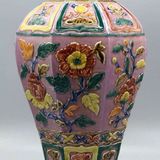  Mai bình gốm điêu khắc men hồng sưu tầmBKCECN-9900 