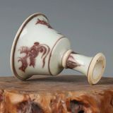  Ly Gốm Sứ Chân Cao Vẽ Phượng Hoàng Cổ  BKCECN-9956 