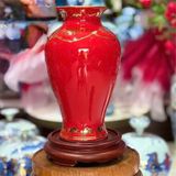  Bình gốm hút lộc in tổng bí thư Tô Lâm màu đỏ vẽ vàng gốm sứ bát tràng BKCEVN-10188 