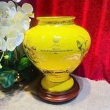  Bình hút lộc in tổng bí thư Tô Lâm màu vàng gốm sứ Bát Tràng BKCEVN-10189 