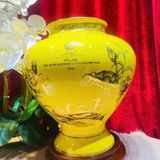  Bình hút lộc in tổng bí thư Tô Lâm màu vàng gốm sứ Bát Tràng BKCEVN-10189 