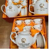  Bộ ấm chén văn phòng chính phủ màu trắng gốm sứ Bát Tràng BKCEVN-10190 