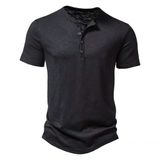  Áo thun polo cổ henley cotton nam mùa hè BKFACN-9308 