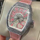  Đồng hồ thạch anh nữ mặt vuông mặt bích hình trụ tròn BKFACN-9364 