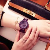  Đồng hồ nữ màu tím đính đá quý BKFACN-9376 