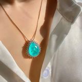  Vòng Cổ Vàng Trắng Đính Đá Nam Phi Bọc Kim Cương BKFAVN-9415 