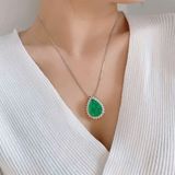  Vòng Cổ Vàng Trắng Đính Đá Nam Phi Bọc Kim Cương BKFAVN-9415 