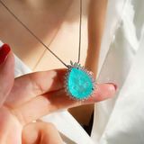  Vòng Cổ Vàng Trắng Đính Đá Nam Phi Bọc Kim Cương BKFAVN-9415 