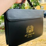  Cặp Sách Da Công Sở In Logo Bộ Công An Kính Tặng BKFAVN-9430 