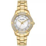  Đồng Hồ Nữ Bulova Mạ Vàng Cao Cấp Mặt Khảm Xà Cừ BKFAVN-9472 