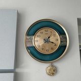  Đồng Hồ Treo Tường Màu Xanh Viền Kim Loại Cao Cấp BKHFCN-9001 