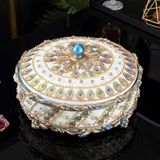  Khay Bánh Kẹo Sứ Châu Âu Đính Đá Sang Trọng BKHFCN-9007 