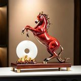  Tượng Ngựa Mã Đáo Thành Công Đỏ Hổ Phách Kết Hợp Vòng Ngọc Bình An BKHFCN-9072 