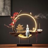  Lư Xông Trầm Đèn LED Vòng Tròn Thác Khói Khói Chảy Ngược BKHFCN-9076 