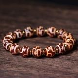  Vòng Tay Hạt Dzi Sao Đá Mã Não Đỏ Tự Nhiên Tây Tạng BKJECN-9267 