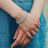  Vòng Tay Cuba Moissanite Bạc S925 BKJECN-9282 