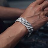  Vòng Tay Cuba Moissanite Bạc S925 BKJECN-9282 