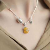  Dây Chuyền Bạc Mặt Tượng Mèo Thần Tài BKJECN-9284 