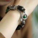  Vòng tay bạc mix gỗ trầm hương BKJECN-9287 