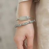  Vòng tay ngọc bọc bạc 925 BKJECN-9289 