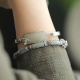  Vòng tay ngọc bọc bạc 925 BKJECN-9289 