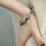  Vòng tay ngọc bọc bạc BKJECN-9291 