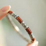  Vòng Tay Ngọc Bọc Bạc BKJECN-9295 